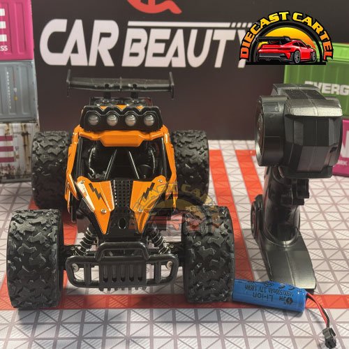 1:16 Scale High-Speed 20 Km/h RC Off Road Jeep - Enhanced Headlights, USB Rechargeable Jeep Orange 11
