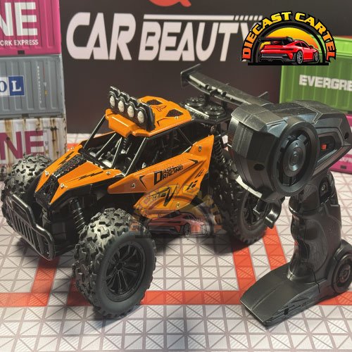 1:16 Scale High-Speed 20 Km/h RC Off Road Jeep - Enhanced Headlights, USB Rechargeable Jeep Orange 7
