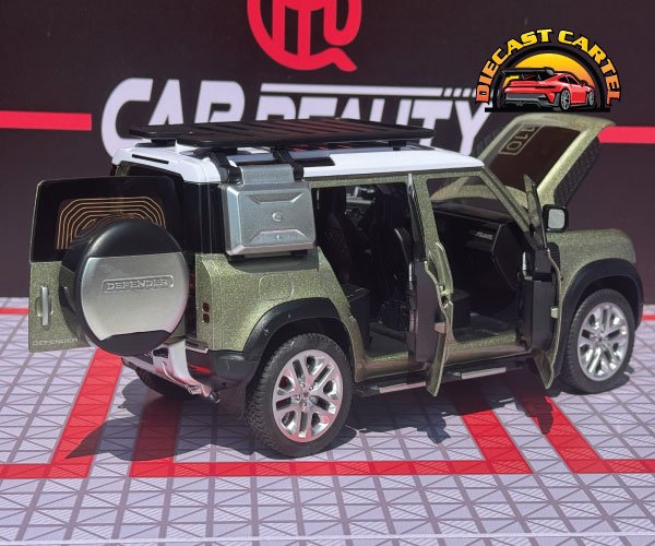 1:18 Scale Land Rover Defender 110 Green Diecast Model SUV Collectible Display Land Rover Defender Green 11