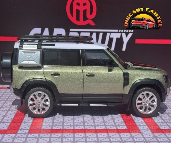 1:18 Scale Land Rover Defender 110 Green Diecast Model SUV Collectible Display Land Rover Defender Green 5