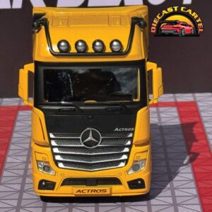 1:24 Scale Mercedes Benz Actros Truck Diecast Highly Collectible Model Mercedes Benz Actros in Yellow