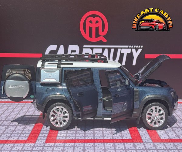 1:18 Scale Land Rover Defender 110 Blue Diecast Model SUV Collectible Display Range Rover Defender in Blue 5